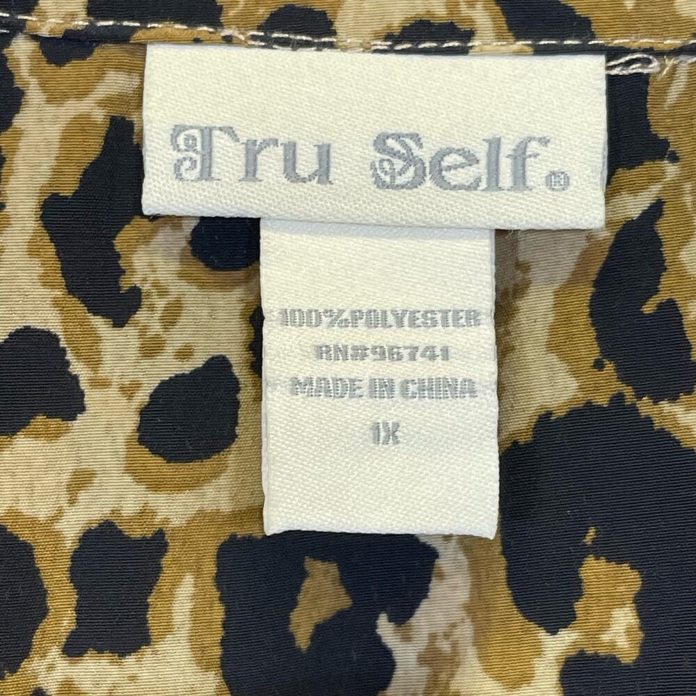 Tru Self, Leopard Print Button Up Shirt. Size 1X. In excellent condition! - Picture 4 of 6